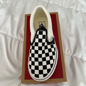 Vans Black and White Checkerboard Slip-Ons